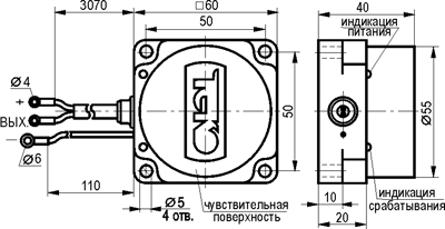 Габариты ISN I8P-31P-25F-LZT3-C-P
